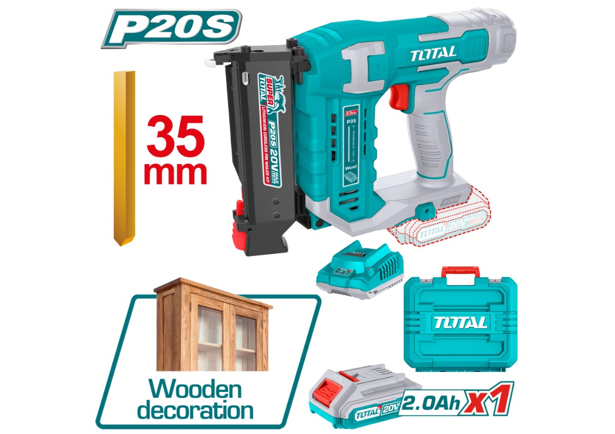 Аккумуляторный гвоздезабиватель 20В  TOTAL TCBNLI3606