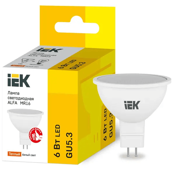 LED լամպ MR16 6 w 3000K ALFA IEK