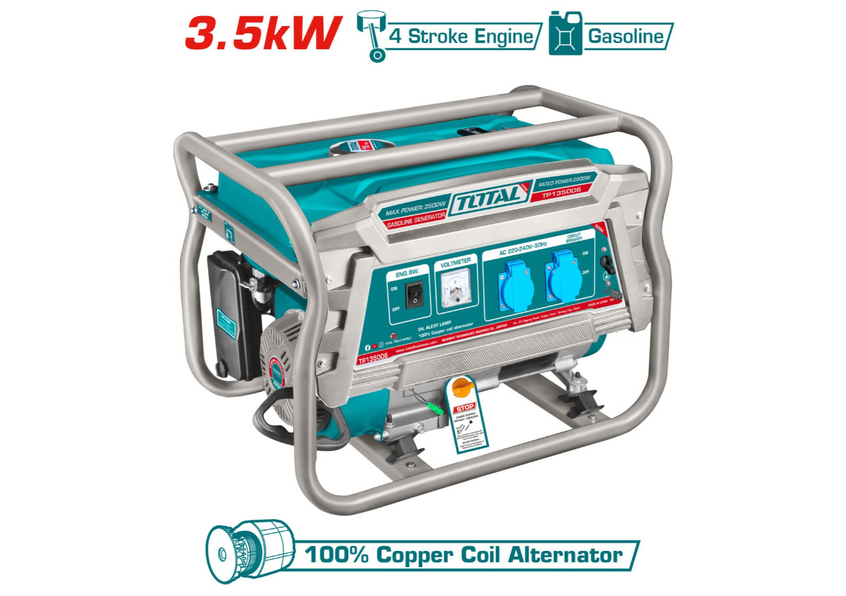 Генератор Бензиновый 3500 Вт  TP135006 TOTAL