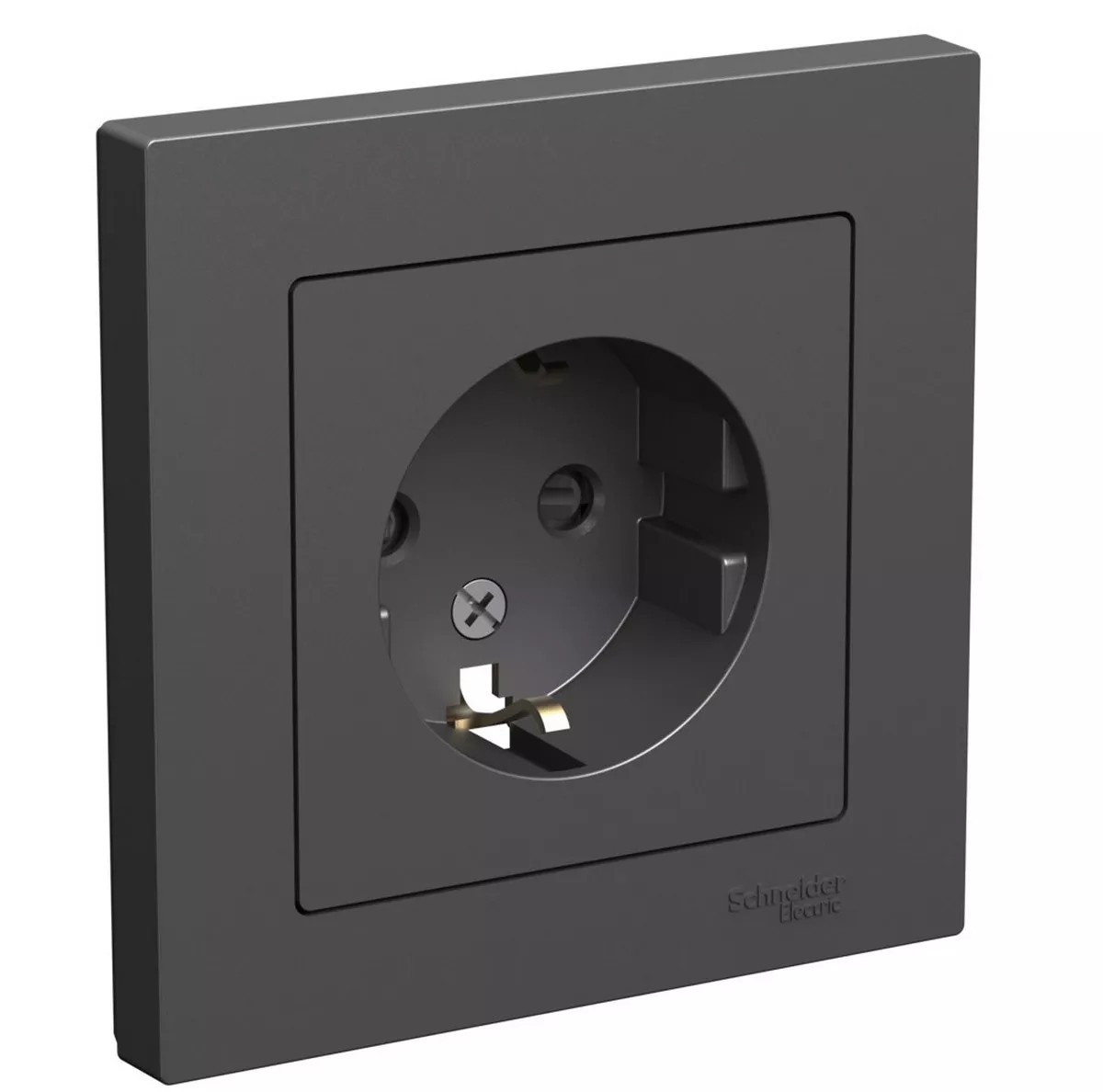 Розетка с заземлением черный (1/10) Electrica