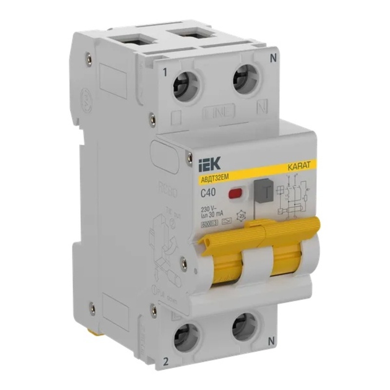 Дифавтомат 2P C40 A 30 mA ИЭК
