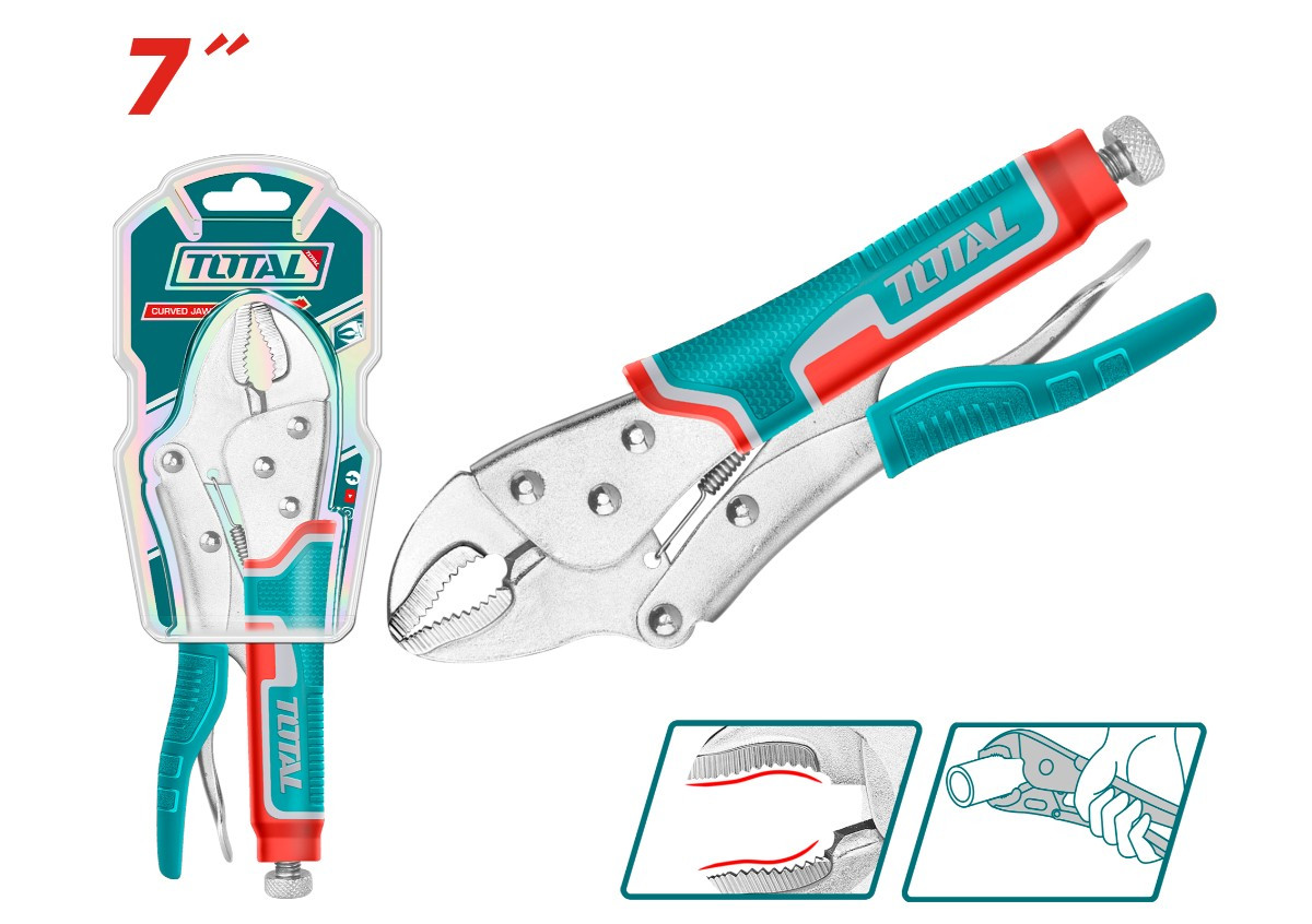 Ручной зажим с прямыми губками 175мм TOTAL THT190703