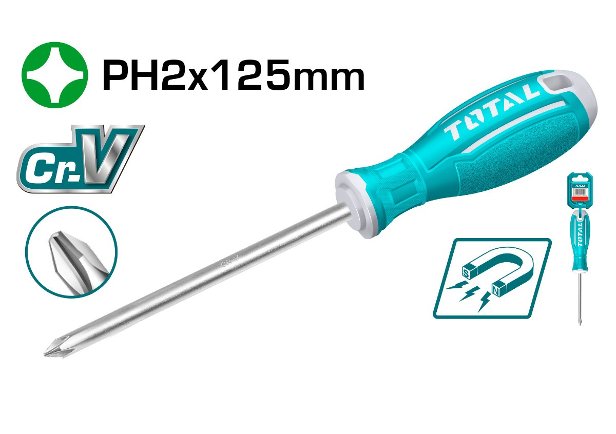 Խաչաձև պտուտակահան PH2x125մմ TOTAL TSDRSPH2125
