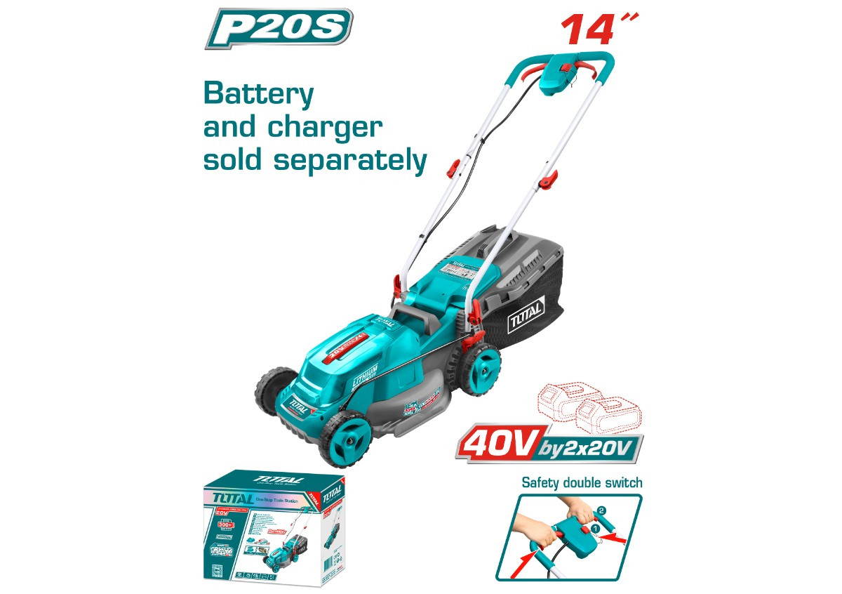 Խոտհնձիչ մարտկոցային 40Վ (2x20Վ) 340մմ TOTAL TLMLI2014