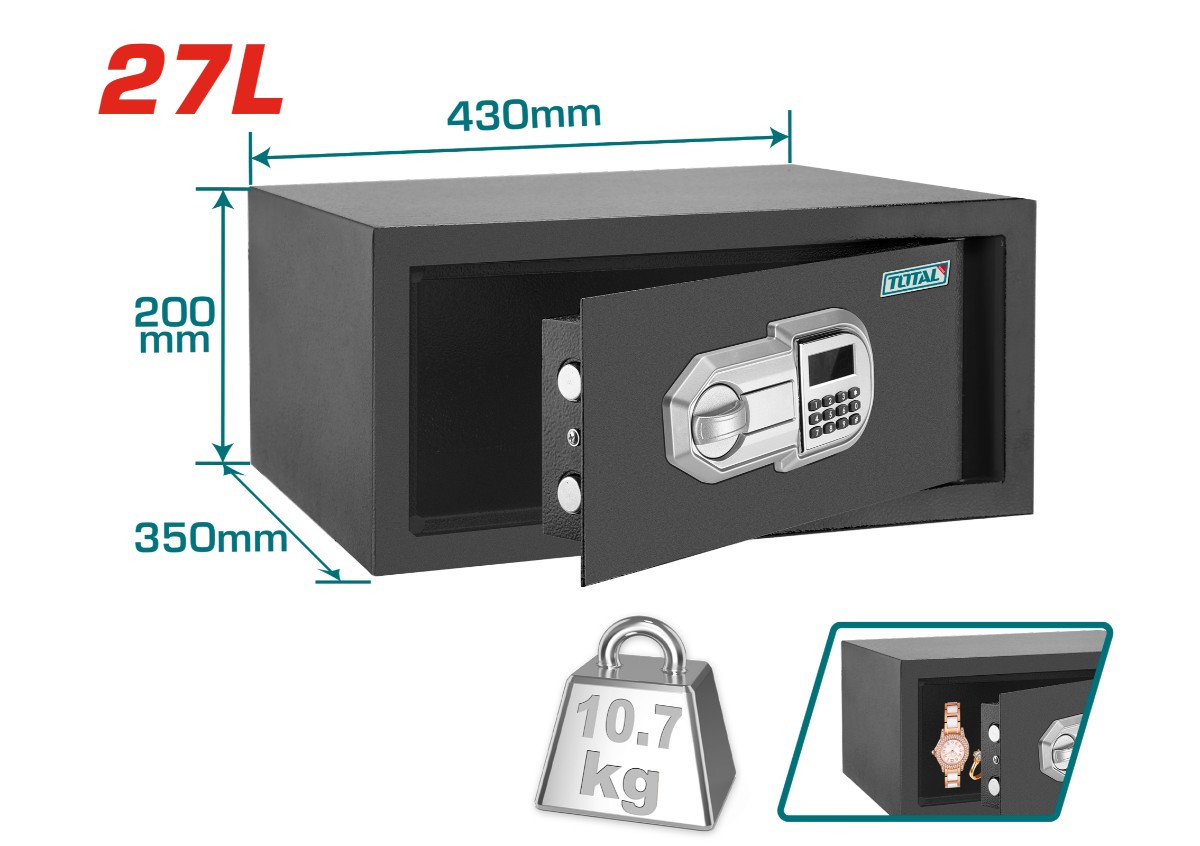 էլեկտրոնային սեյֆ 27լ 430x200x350մմ TOTAL TESF3501
