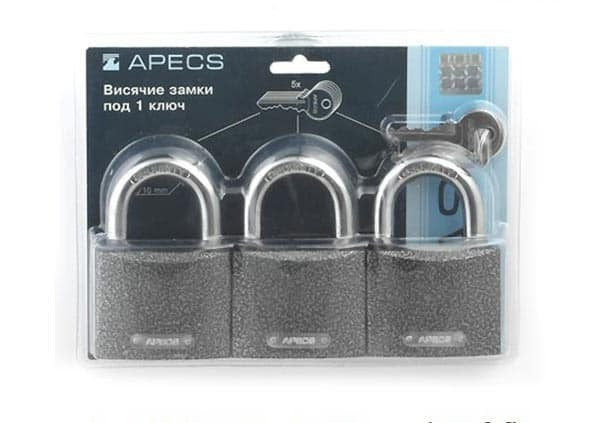 Կախովի կողպեք 3 հատ PD-01-63-Blister (3Locks+5Keys) 00017792 Apecs