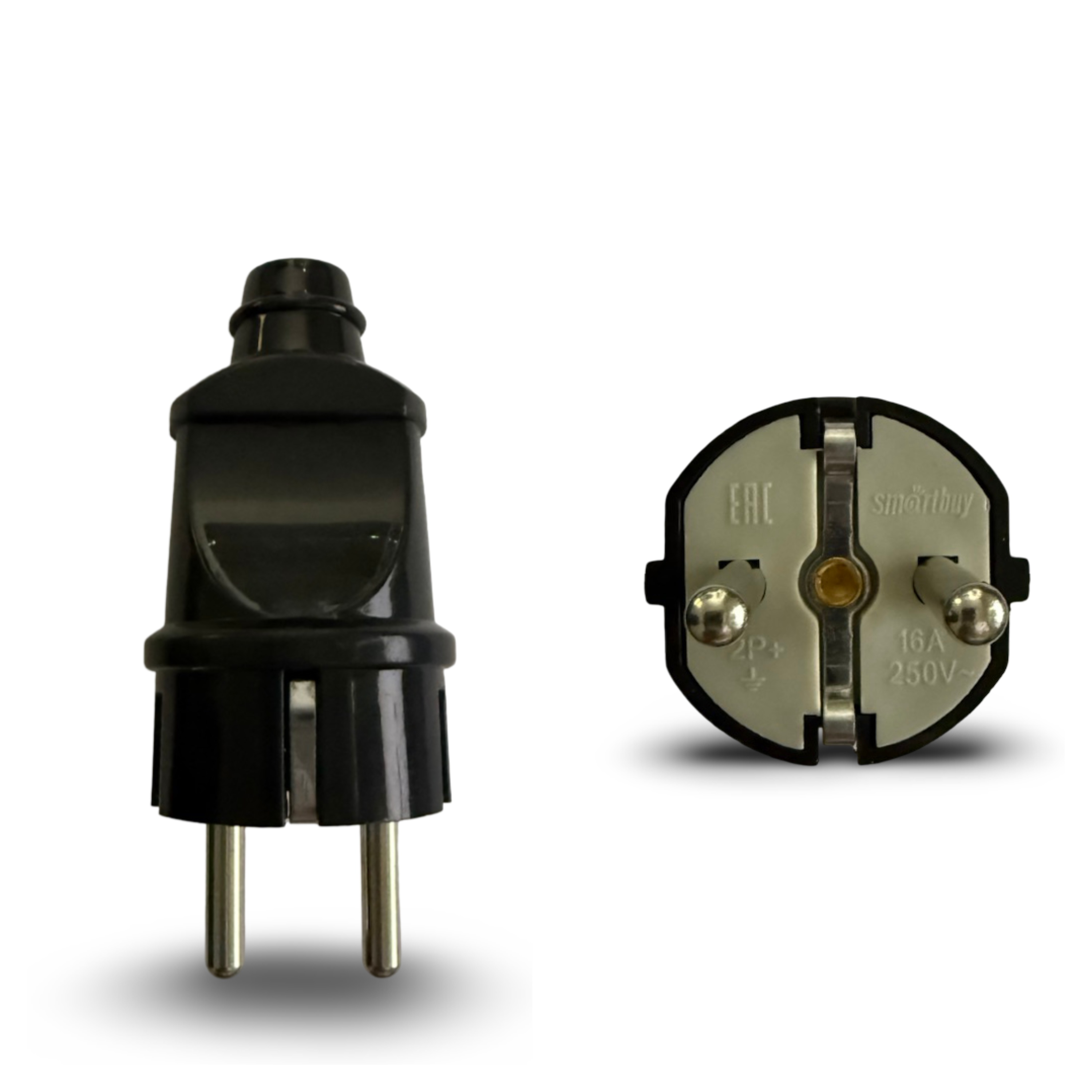 ВИЛКА ПРЯМАЯ ЧЕРНАЯ С ЗАЗЕМЛЕНИЕМ 16А SBE-16-P01-b SMARTBUY