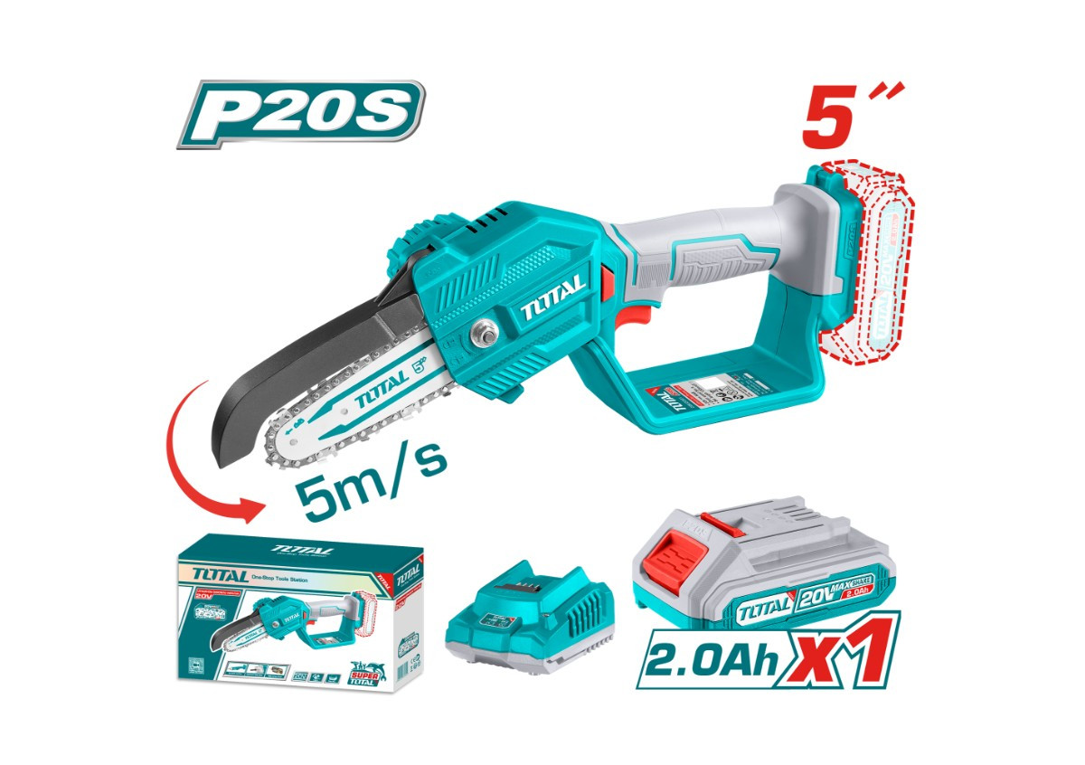 Аккумуляторная цепная пила 20 В TOTAL TGSLI20581