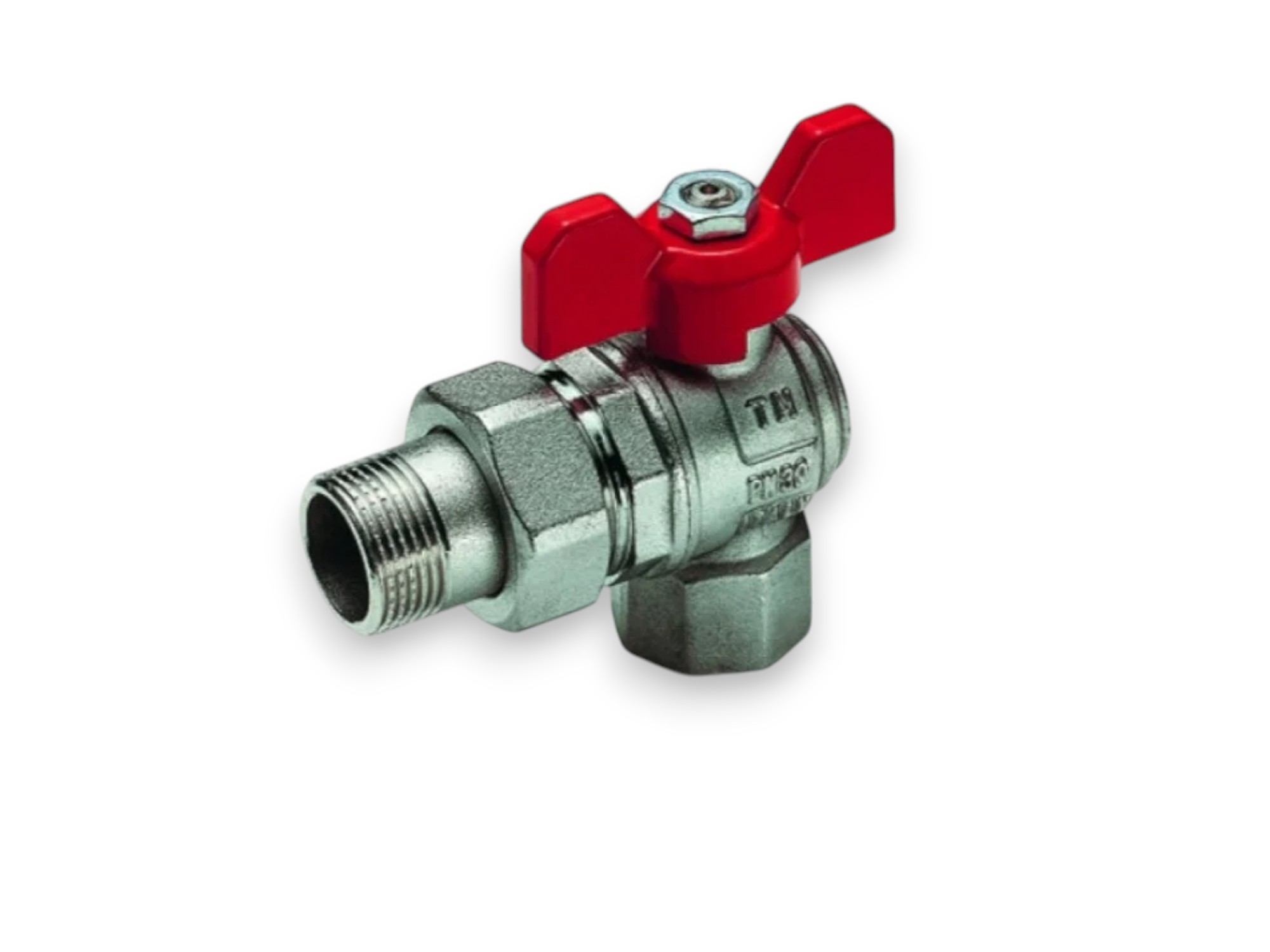 Кран шаровой угловой 1 ВР-НР красный 2180 TIEMME