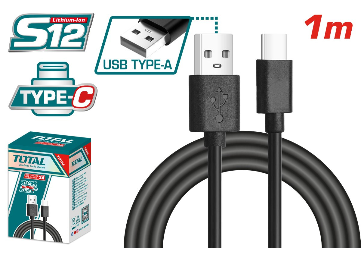 Кабель USB Type-A-C, 1 м  TOTAL TIUCC01