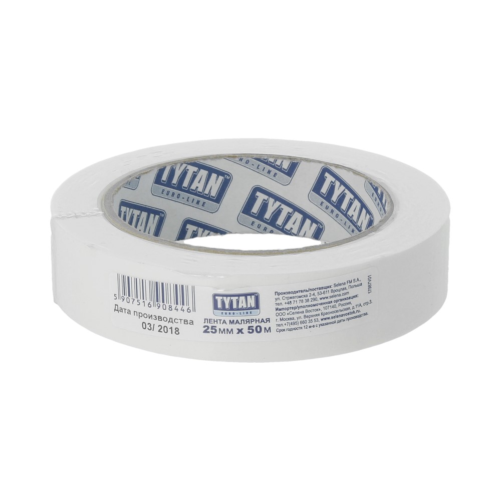 Лента  малярная  25мм*50мм Tytan