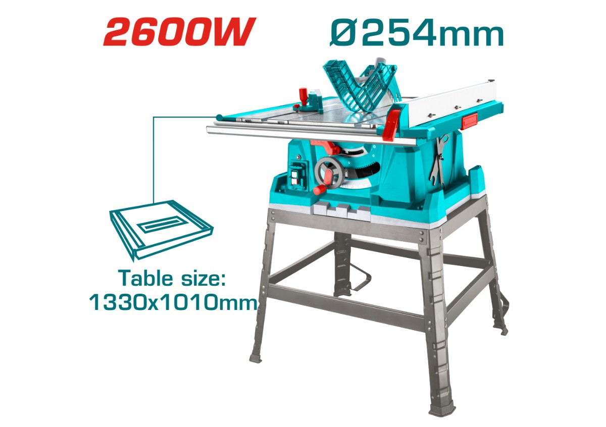 Настольная Циркулярная пила 2600 Вт TOTAL TS526043