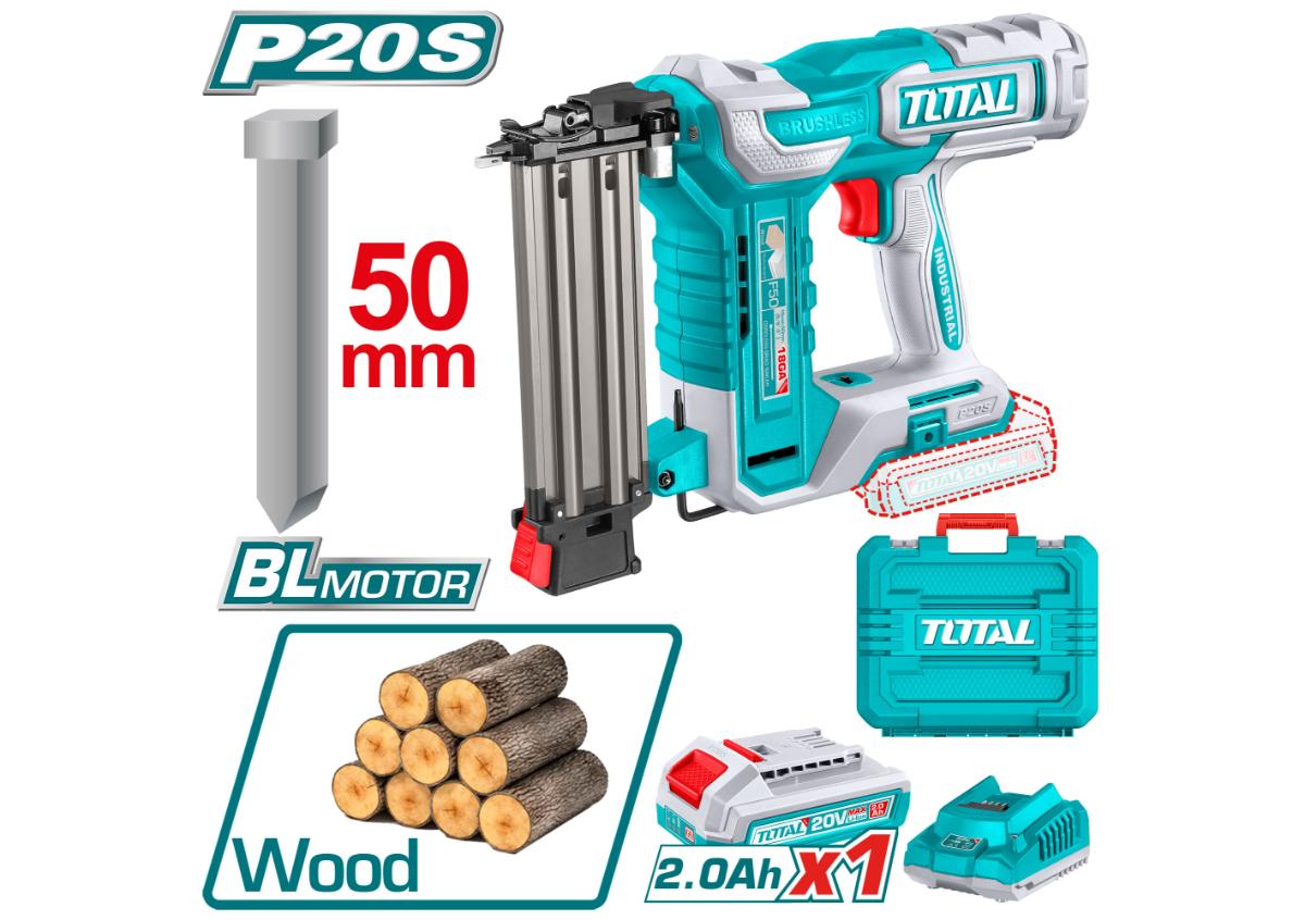 Гвоздезабивной пистолет (1 аккумулятор,1зарядное устройство) 20В 18мм TOTAL TCBNLI5008