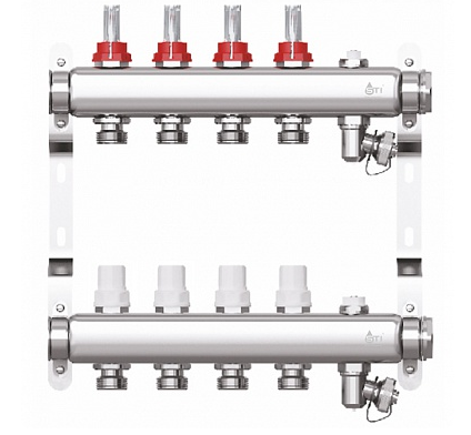 Կոլեկտոր հոսքաչափերով 1" X4 STI