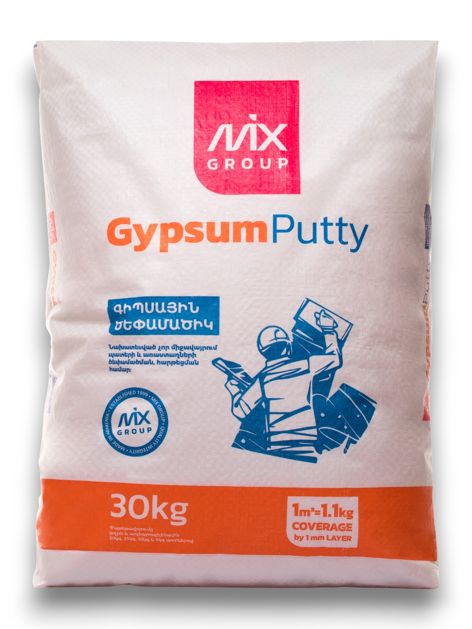 Штукатурка гипсовая GypsumPutty Mix 30кг