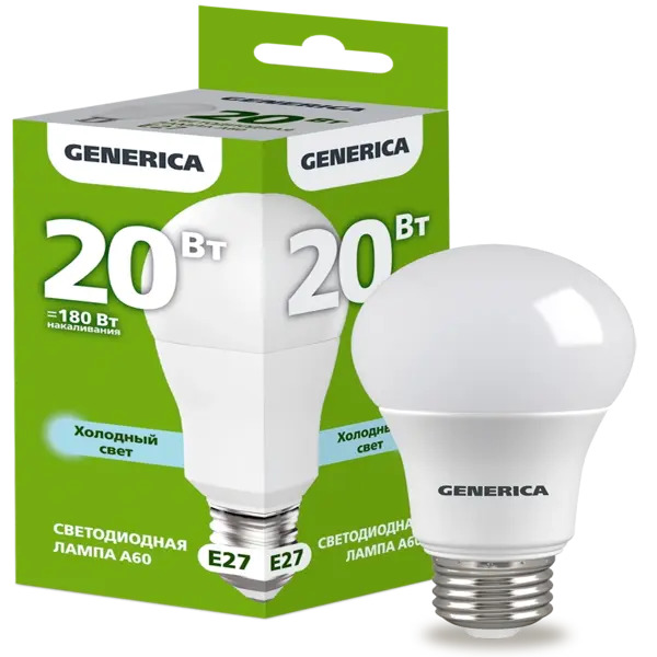 LED լամպ A60 20 w 6500K E27 GENERICA