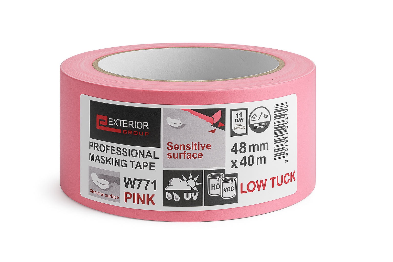 Лента малярная  розовая  48мм*40м PINK W 771 Exterior Group