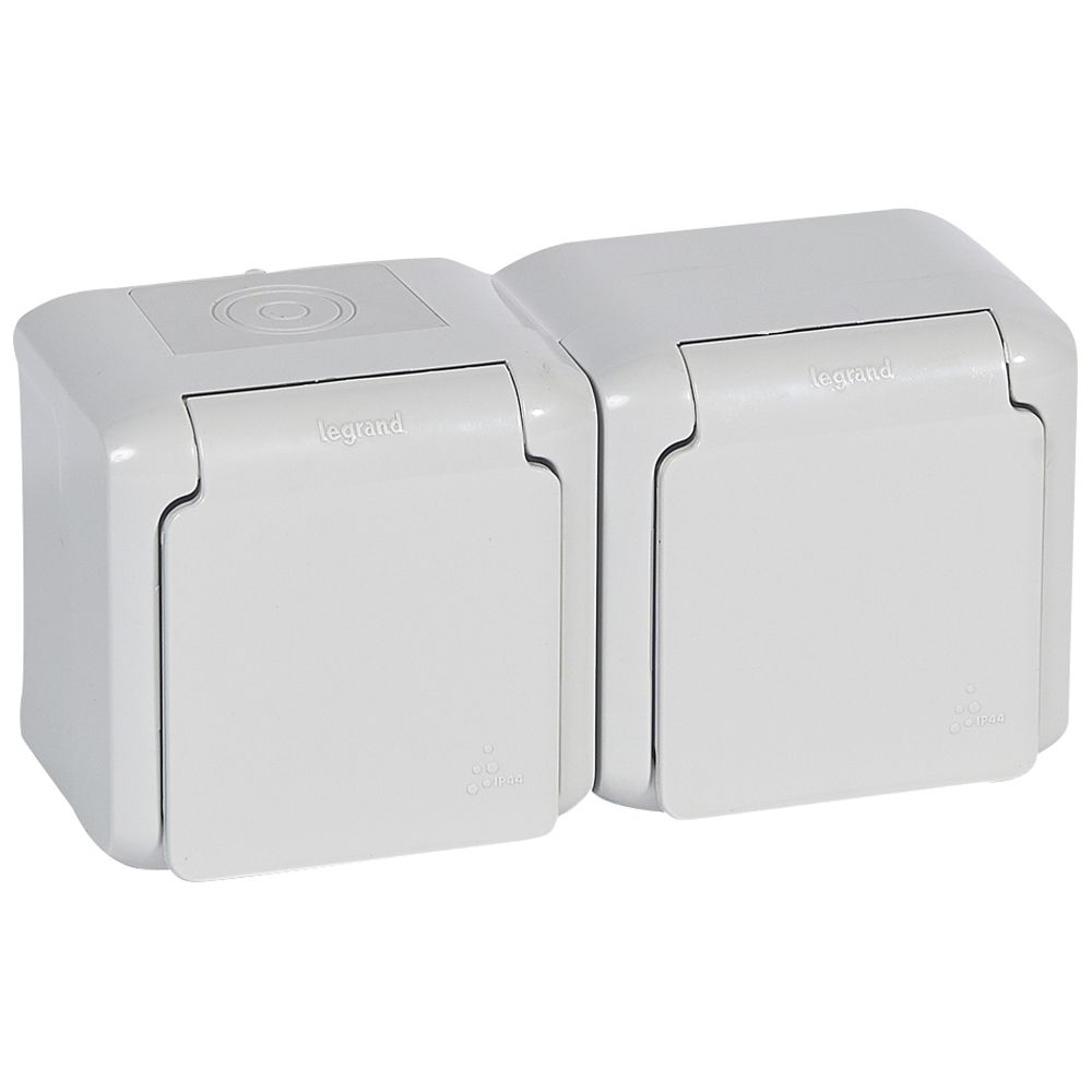Розетка  2X*2K+3 шт. IP44 сер. Forix Legrand