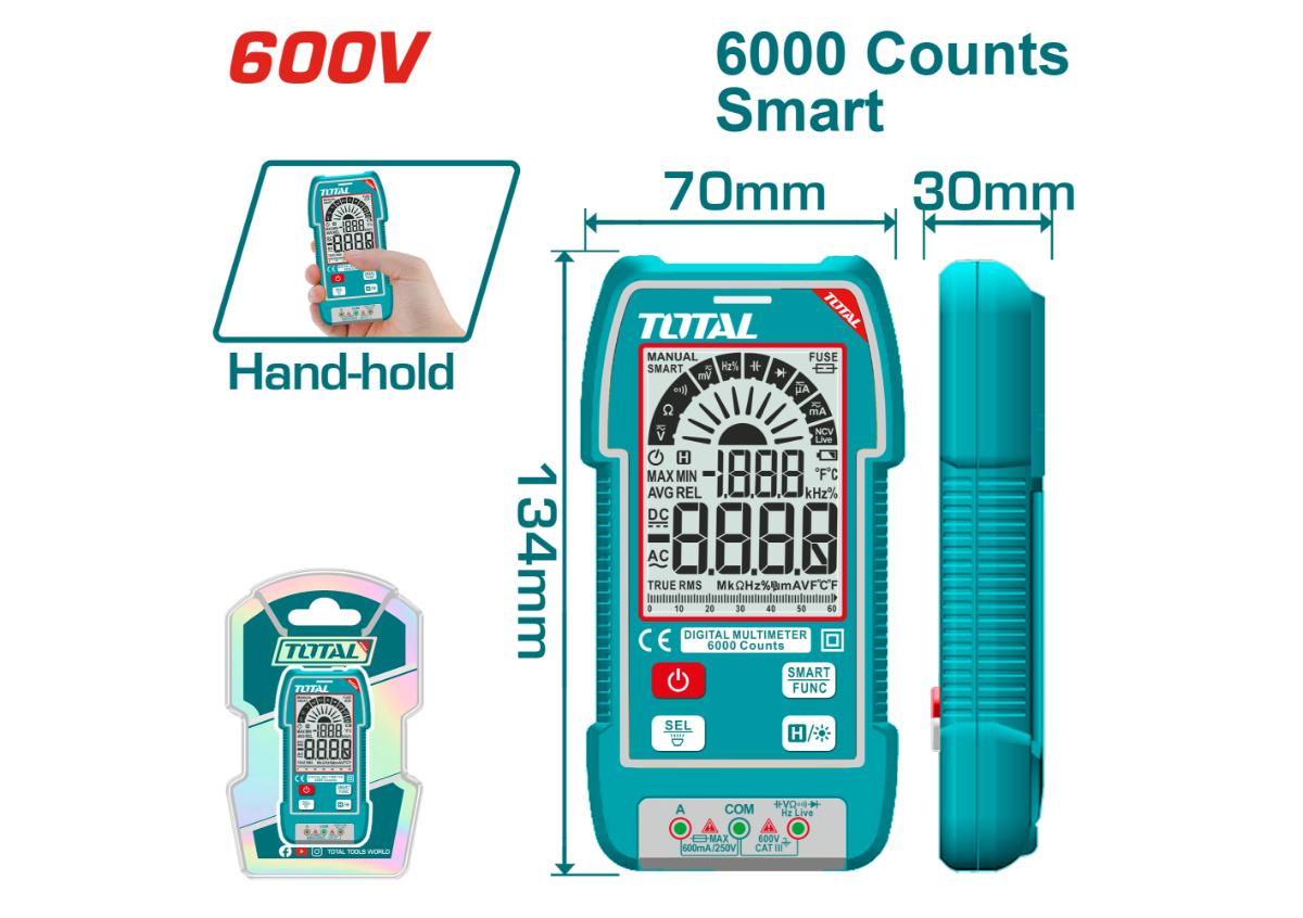 Цифровой мультиметр  600В TOTAL  TMT516004