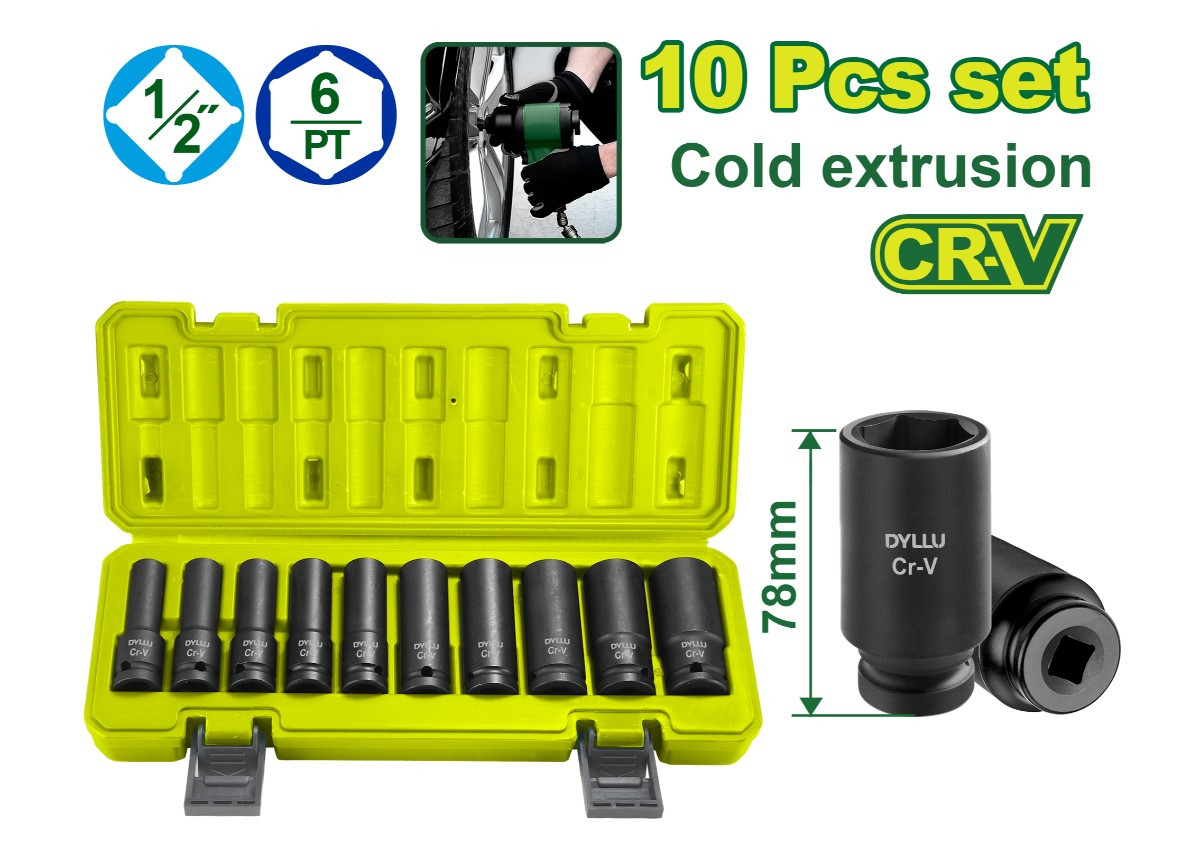 Խորը հարվածային գլխիկի հավաքածու 10 հատ DYLLU DTMS2D02 10-24մմ