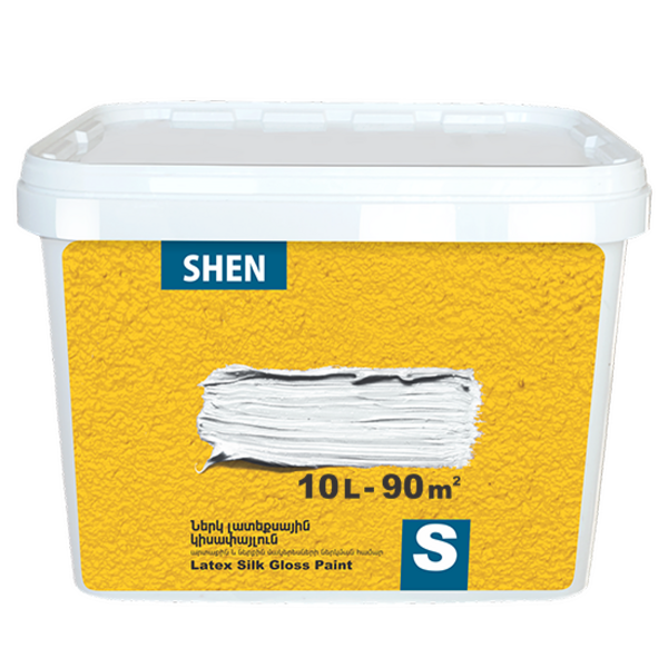 Краска латексная полуглянцевая  10л S Shen