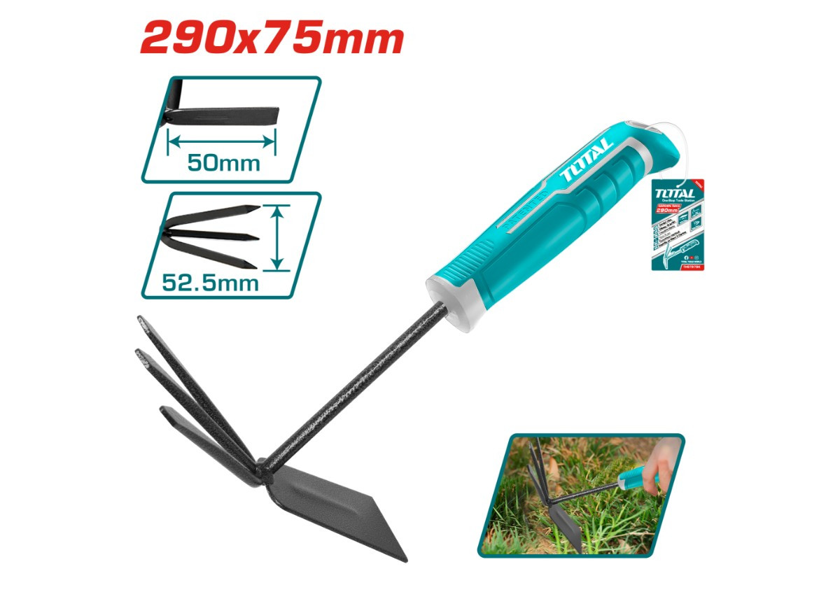 Грабли маленкие двухсторонние 290мм TOTAL THGT979K