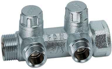 Կոլեկտոր խցանով 3/4 (ՆՊ-ԱՊ), ելքերը՝1/2 FAR