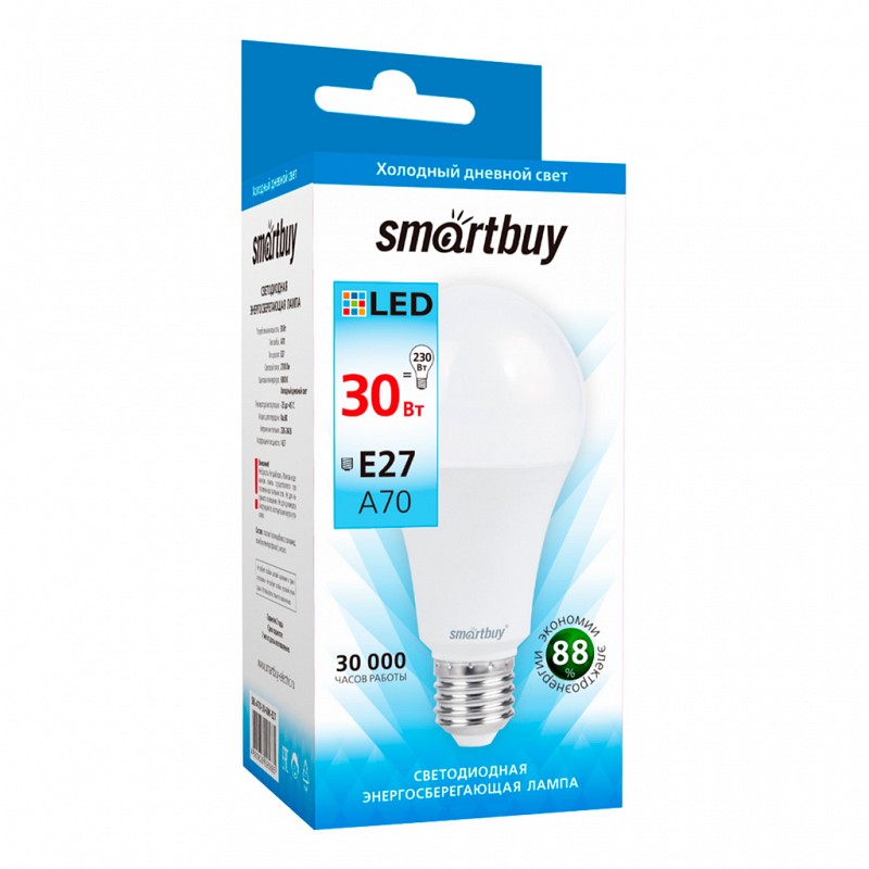 ԼԵԴ ԼՈՒՍԱՏՈՒ A70 30W E27 6000K SMARTBUY