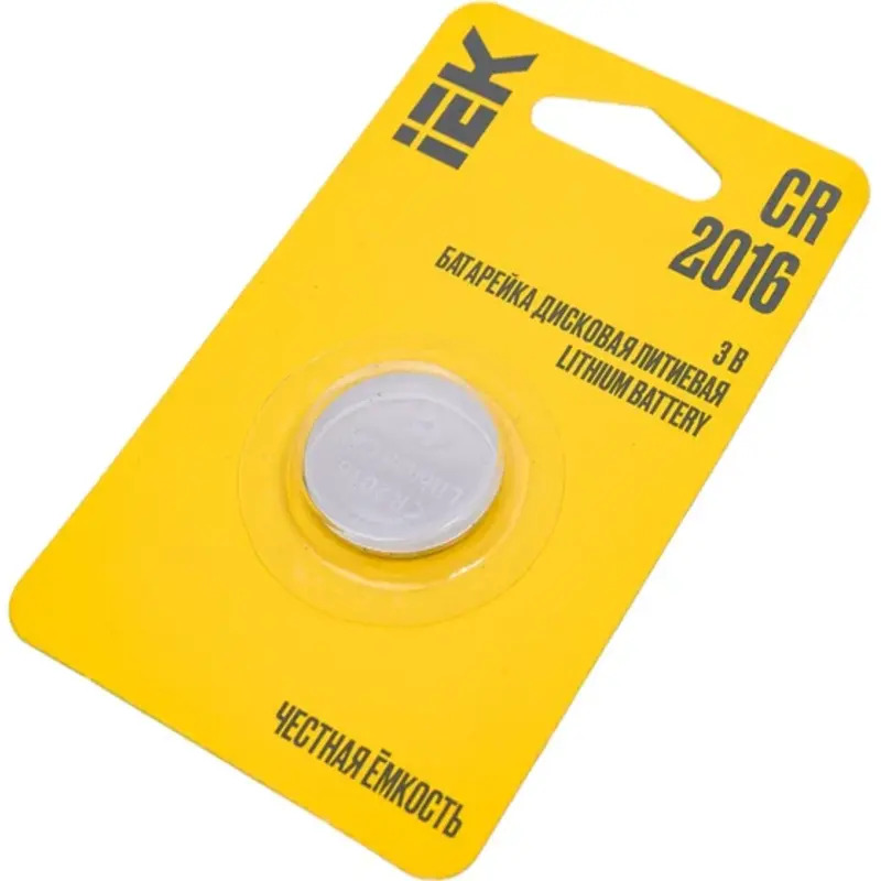 Էլեմենտ տափակ կլոր CR 2016 (1հ) 80mAh IEK
