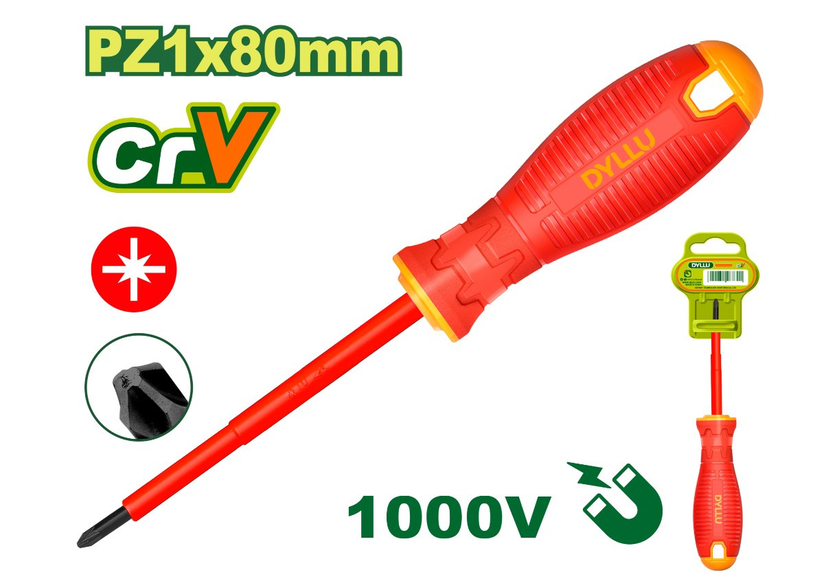 Диэлектрическая крестовая отвертка  DTSD7273 PZ1x80мм DYLLU