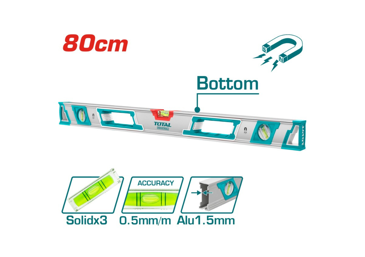 Հարթաչափ մագնիսով 80սմ TOTAL TMT28086M