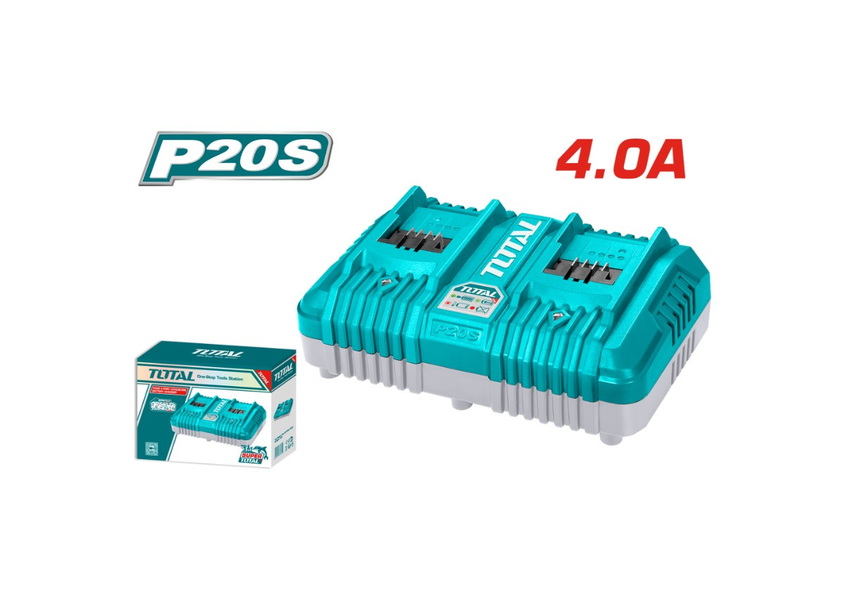 Լիցքավորիչ արագ խելացի 20v 4A 2մարտկոցի համար TOTAL TCLI2034