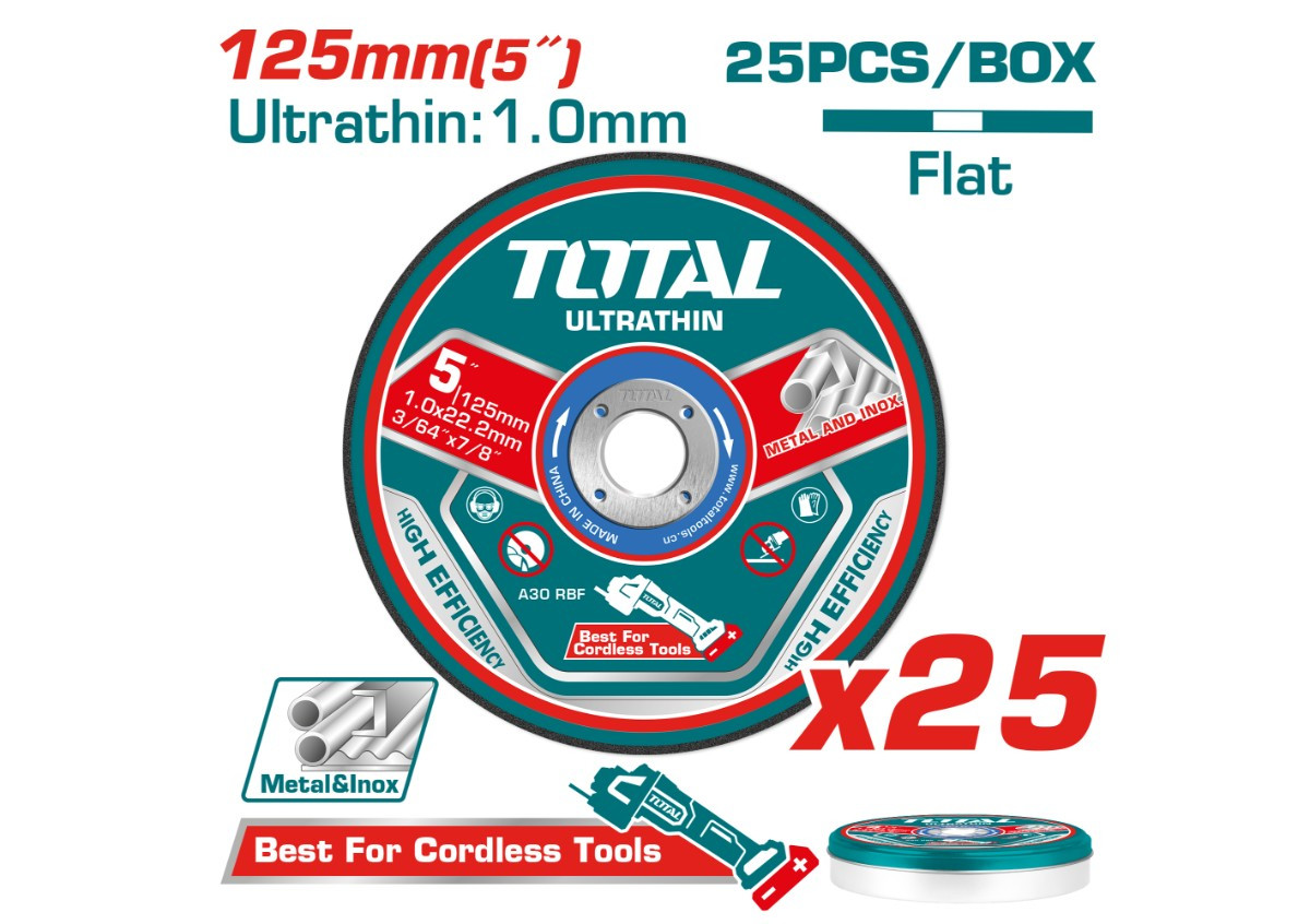 Дикси по металу 125мм. 25 шт./набор TOTAL TAC21012525