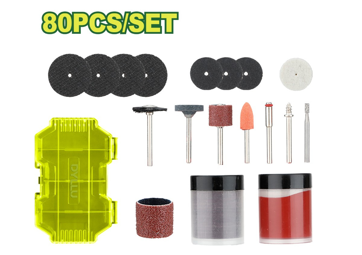 Հղկման և փայլեցման աքսեսուարներ 80 հատ 1-8'' DTRR7080 DYLLU