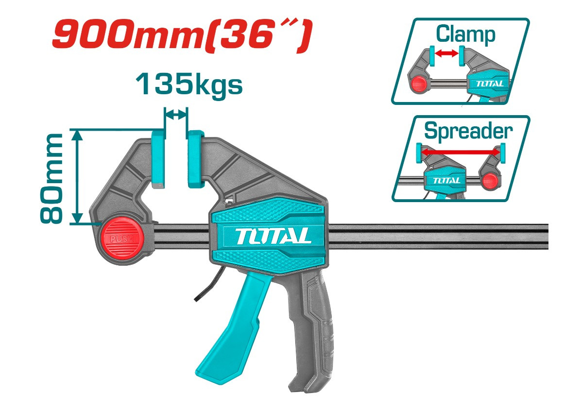 Արագ սեղմող սեղմիչ 80*900մմ TOTAL THT1346803