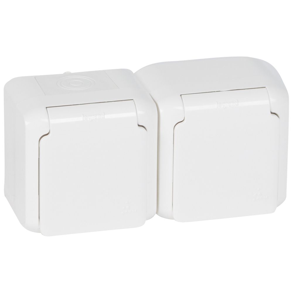 Վարդակ 2x 2K+3 պաշտպ․ IP44 սպիտակ Forix Legrand