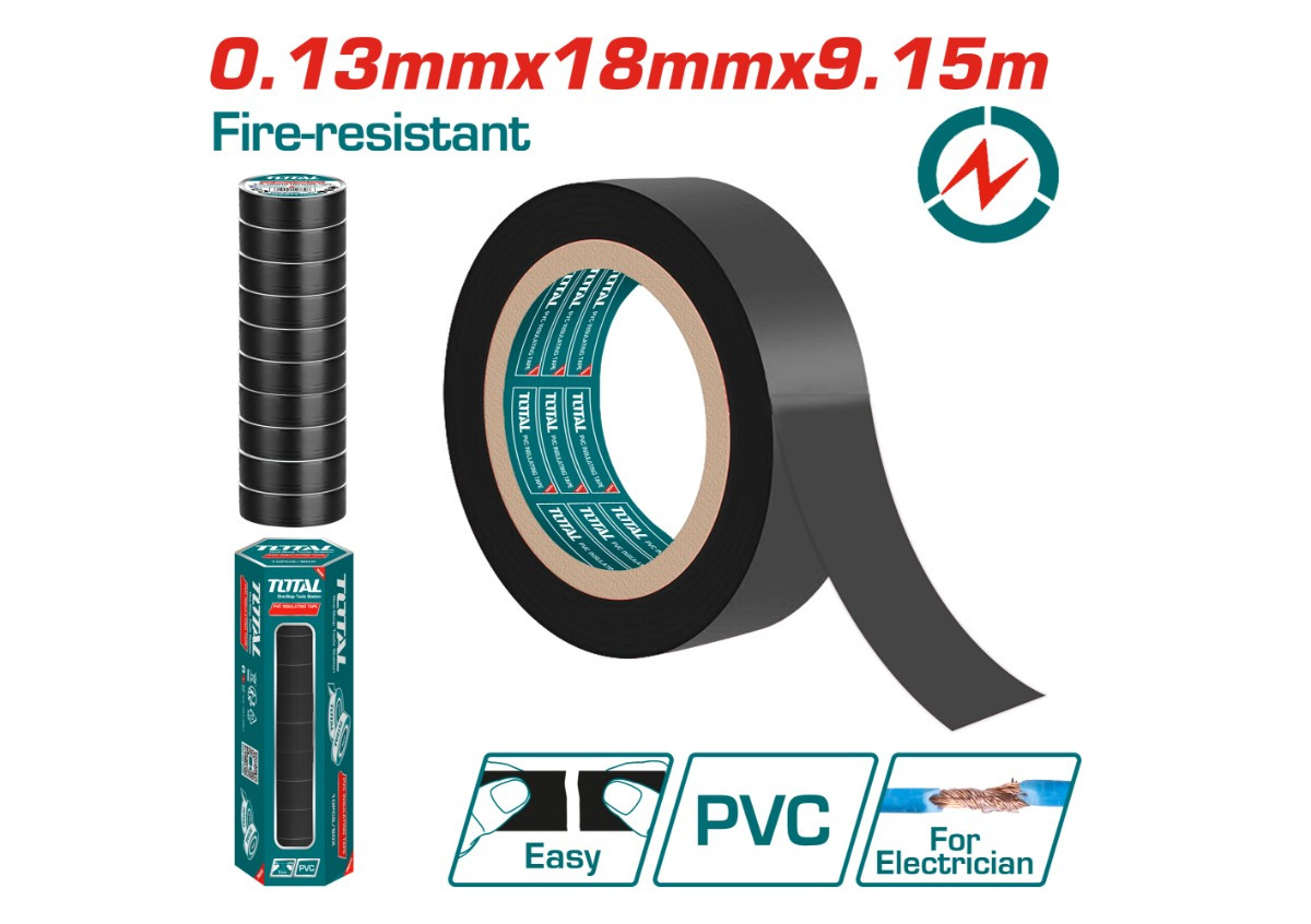 Изолента ПВХ 9.15м TOTAL THPET1103