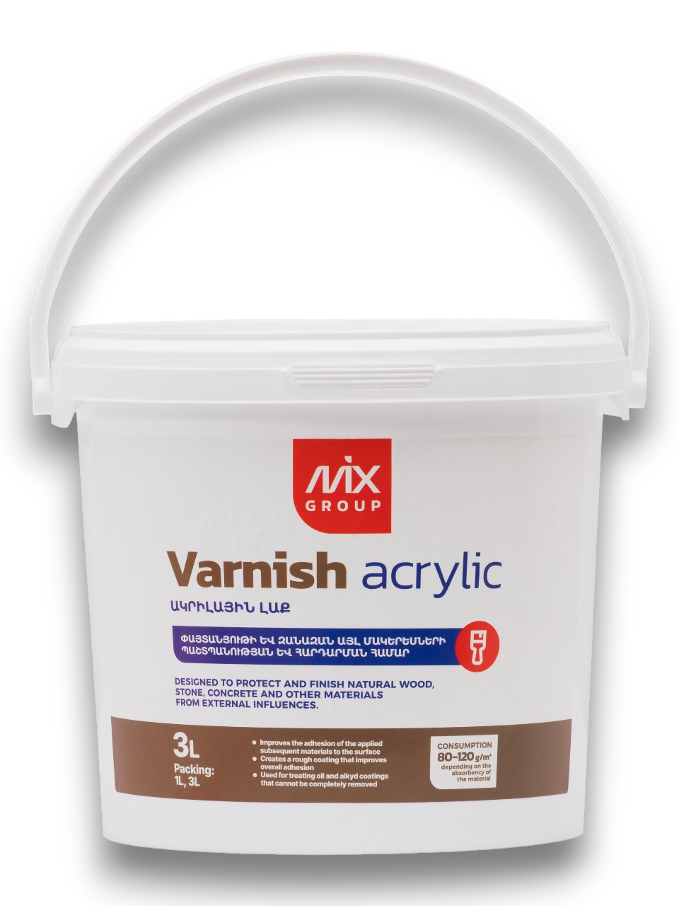 Лак акриловый Mix 1л