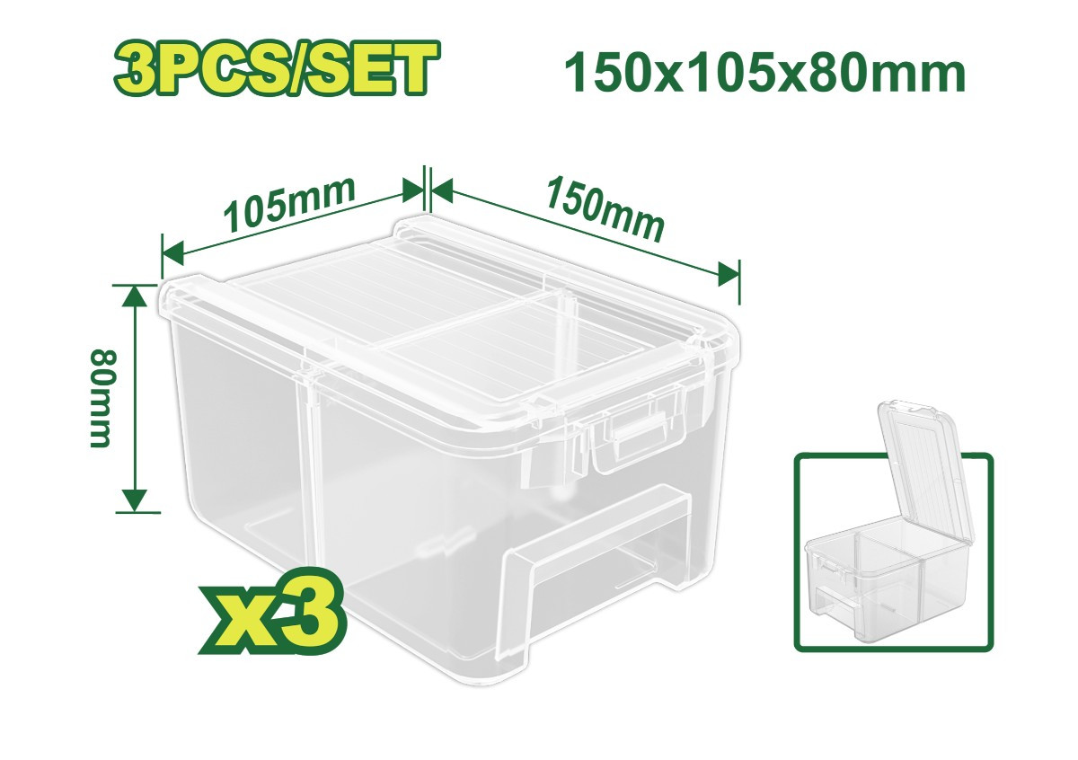 Набор из 3 ёмкостей для храненияDYLLU DTTB8333 150x105x80мм