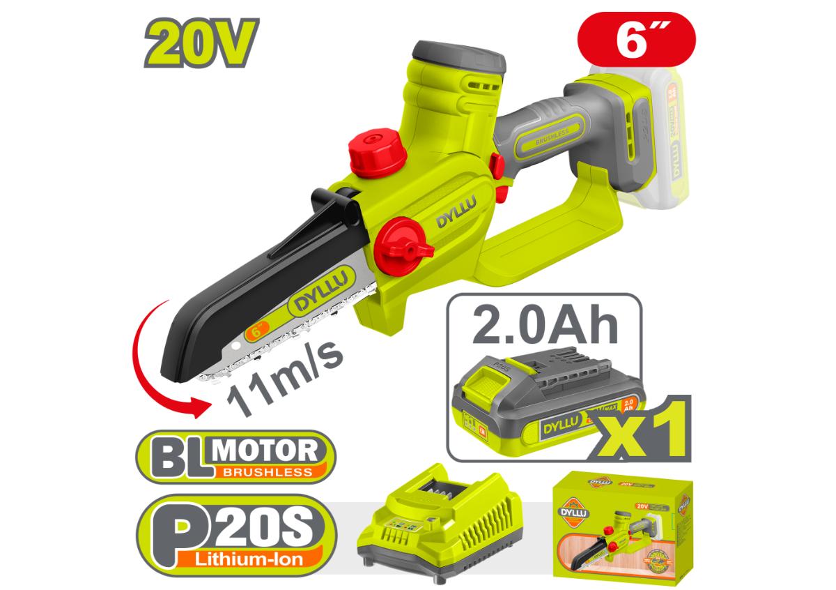 Շղթայավոր սղոց մարտկոցային 20Վ 150մմ (մարտկոց, լիցքավորիչ) DYLLU DTCLP562