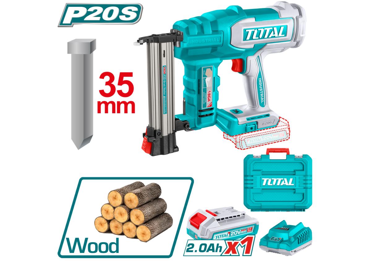 Аккумуляторный гвоздезабиватель 20В TOTAL TCBNLI2008