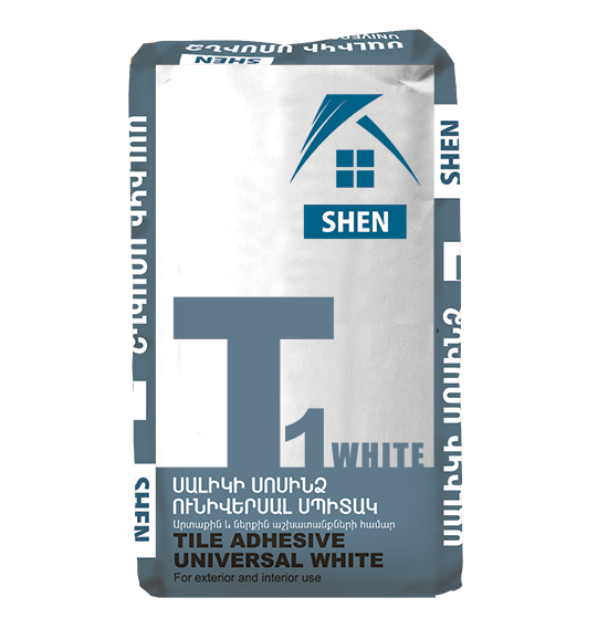 Kлей для плитки T1 БЕЛЫЙ SHEN 25кг