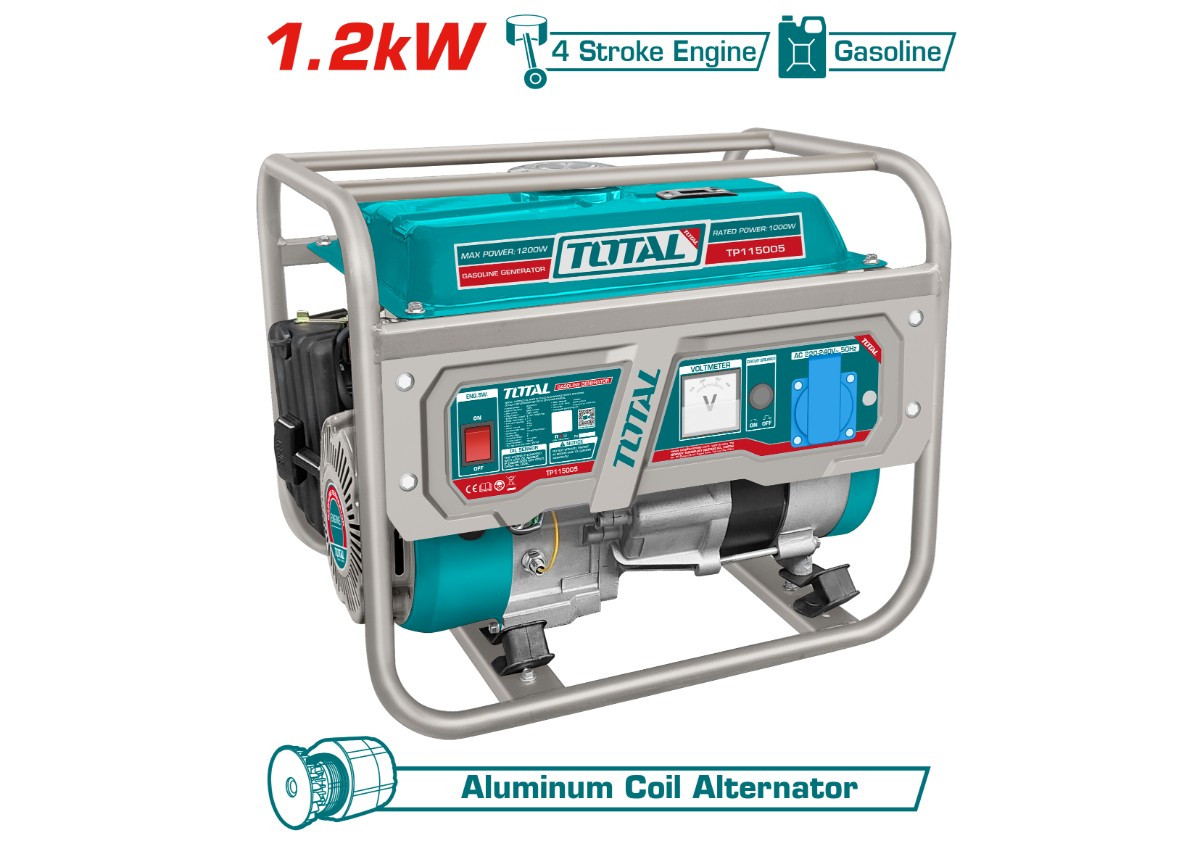 Генератор бензиновый 1200 Вт TOTAL TP115005