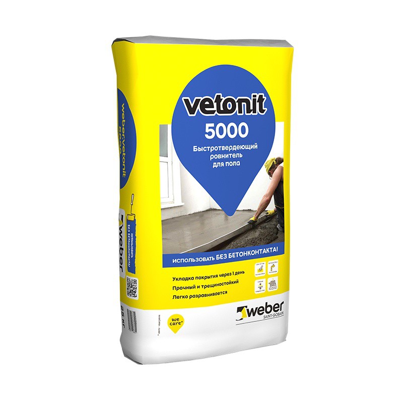 Ровнитель для пола Weber 5000 25кг 01767 Vetonit