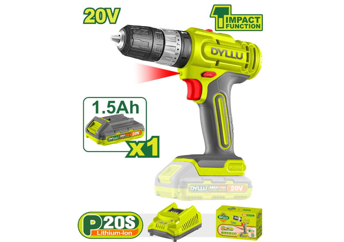 Аккумуляторная дрель DYLLU DTCDP521 20В