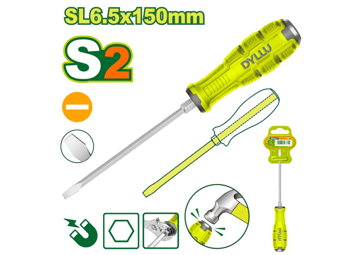 Плоская отвертка DYLLU DTQJ1266 SL6,5x150 мм