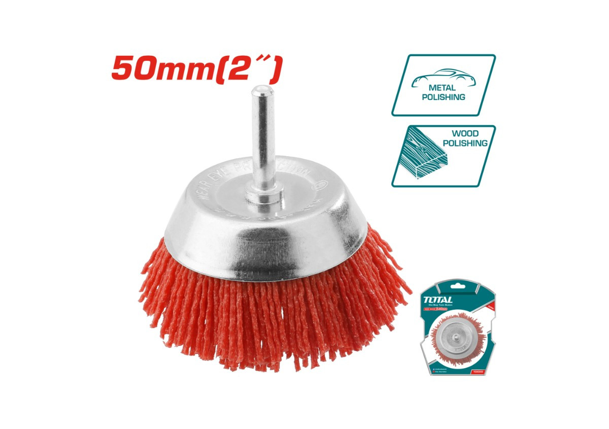 Щетка нейлоновая с чашкой 50мм TAC33025 TOTAL