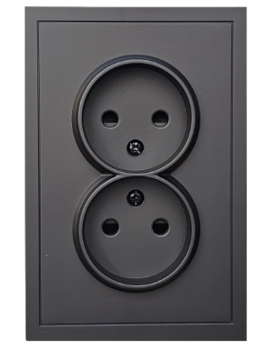 Վարդակ առանց հողանցման 2տեղ սև (1/6) Lavanda Electrica