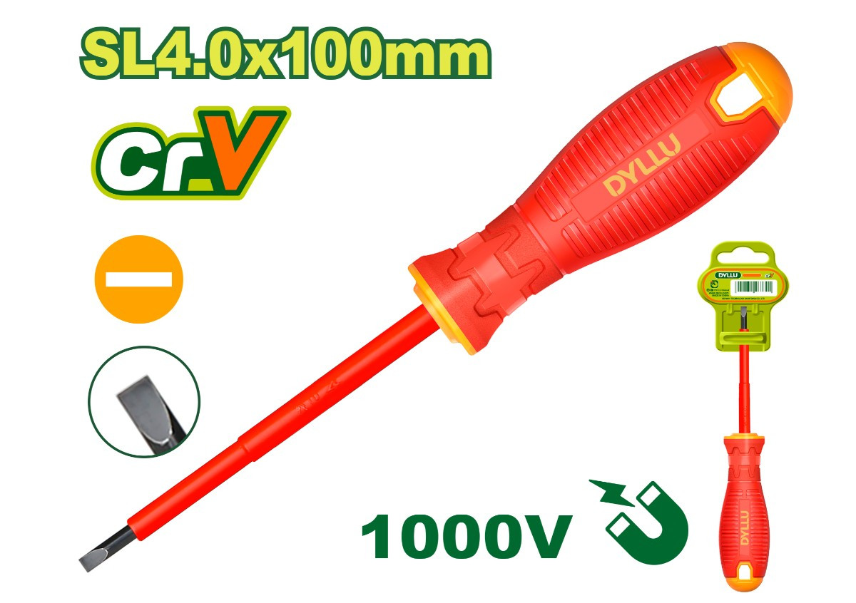 Диэлектрическая плоская отвертка  DTSD7244 SL4x100мм DYLLU