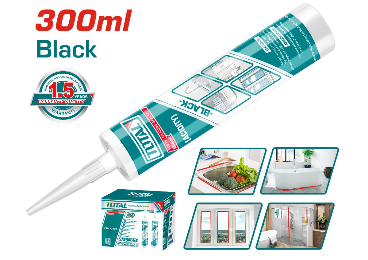 Հերմետիկ սիլիկոնե սև 300մլ  THT3513 TOTAL